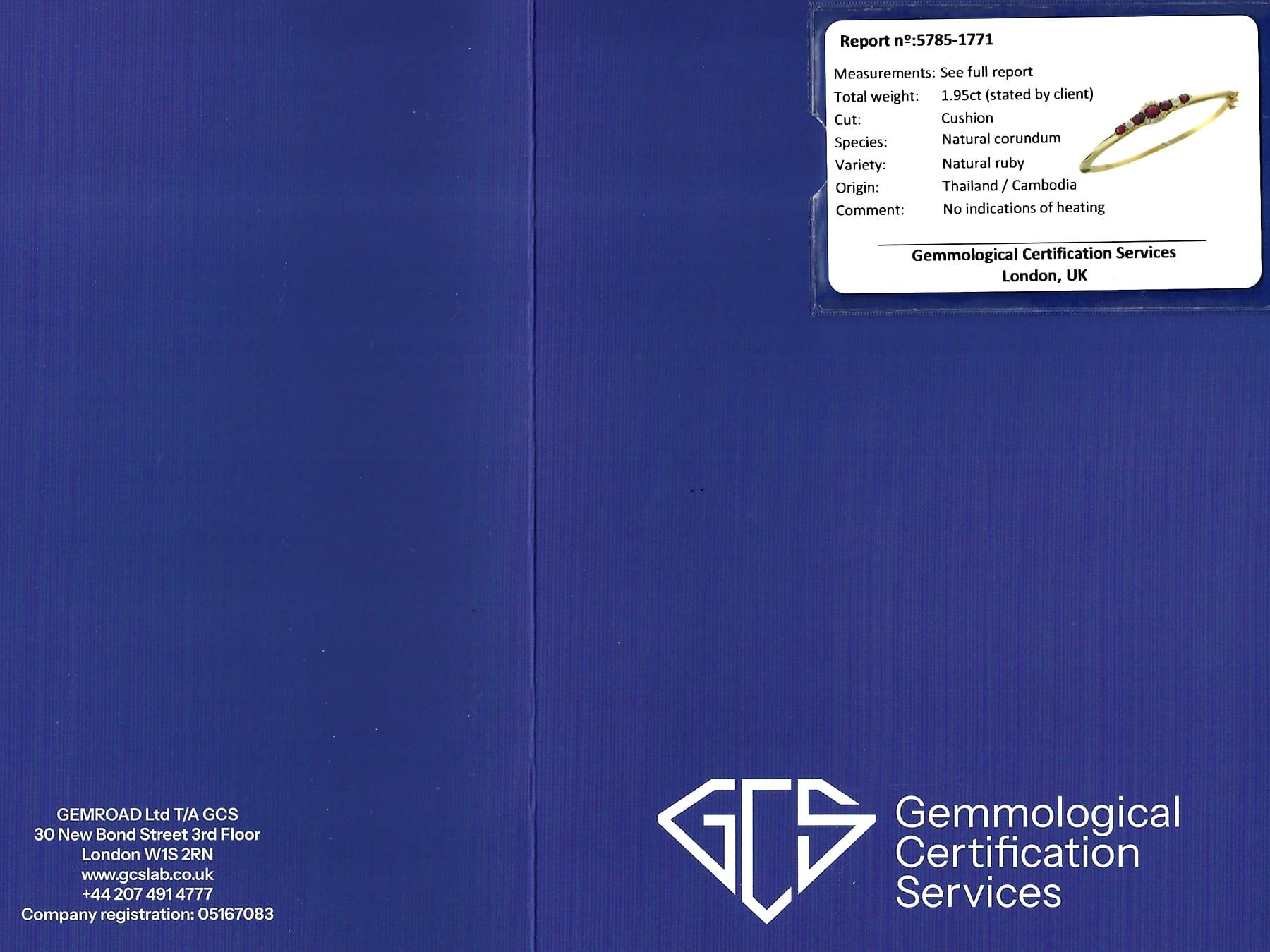 Viktorianischer Armreif aus 15 Karat Gelbgold mit 1,95 Karat Rubin und Diamanten im Angebot 7