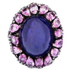 Victorian 19.5cttw Tanzanite, Pink Sapphire & Diamond Cocktail Ring
