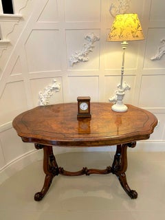 Victorian 19th Century Antique Burr Walnut Basket Base Centre/Side Table
