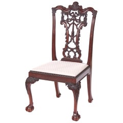 Victorian 19th Century Antique Carved Mahogany Desk Chair