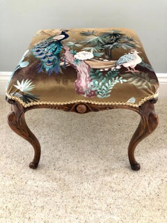 Victorian 19th Century Antique Freestanding Walnut Stool