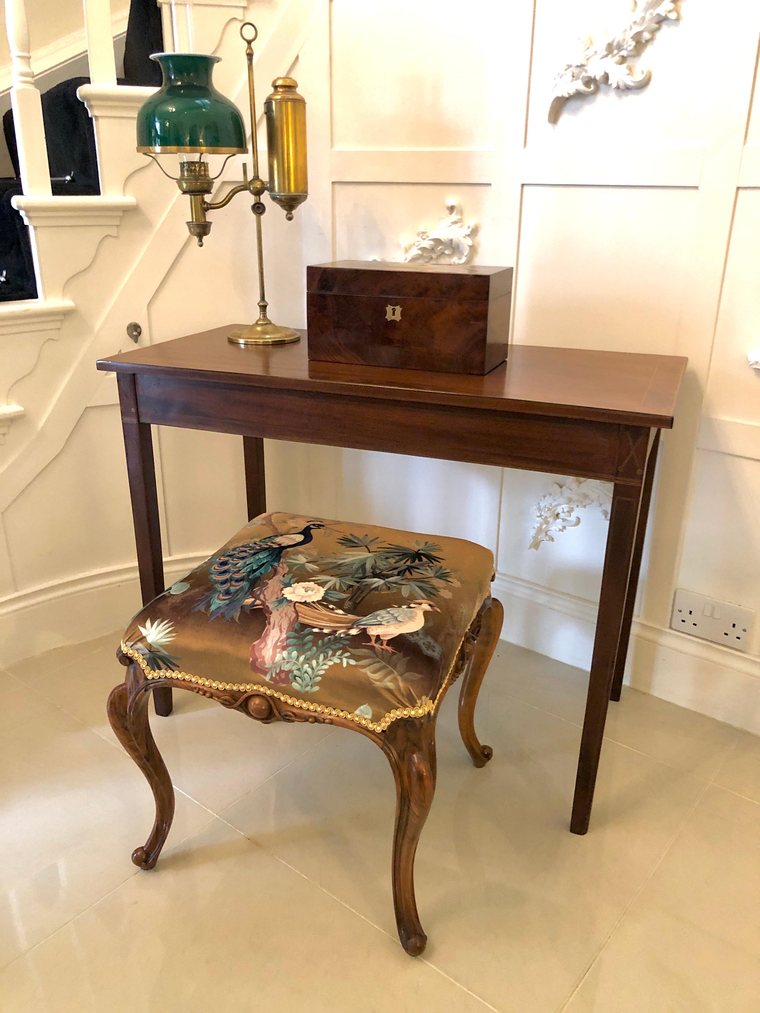 Victorian 19th Century Antique Freestanding Walnut Stool 1