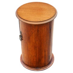 Victorian 19th Century Antique Mahogany Cylinder Bedside Table Cupboard Cabinet