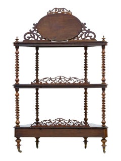 Victorian 19th Century Burr Walnut 3 Tiered Stand