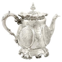 Victorian 19th Century English Sterling Silver Teapot
