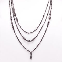 Victorian 19th Century Gunmetal Long Muff Chai