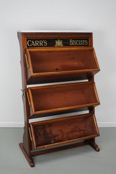 Victorian 19th Century Hardwood Carr's Biscuits Vitrine / Shop Cabinet