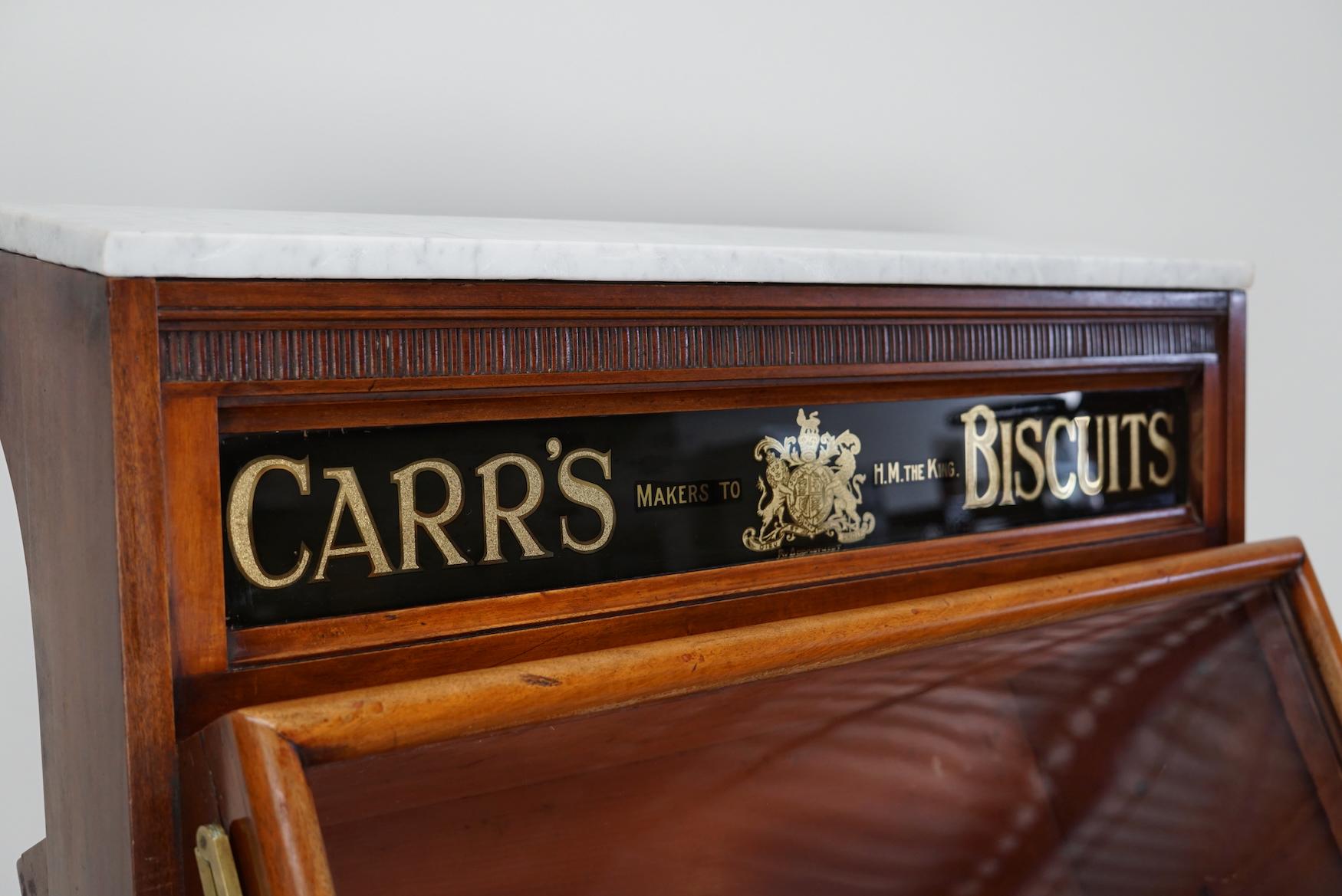 Britannique Vitrine / Meuble de magasin victorien en bois dur du 19e siècle pour les biscuits de Carrs en vente
