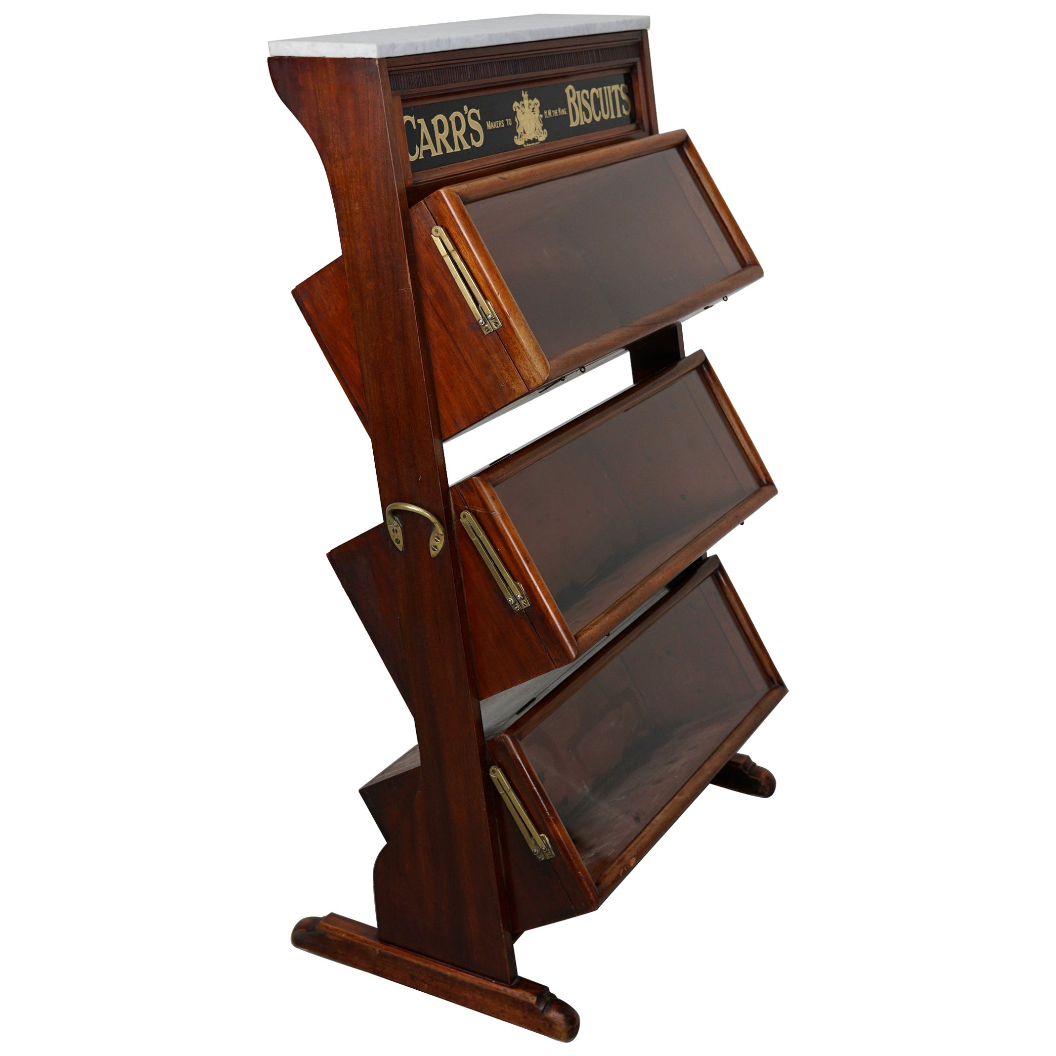 Victorian 19th Century Hardwood Carr
s Biscuits Vitrine / Shop Cabinet