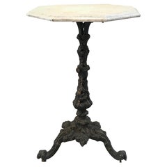 Victorian 19th Century Hexagonal Marble and Iron Table