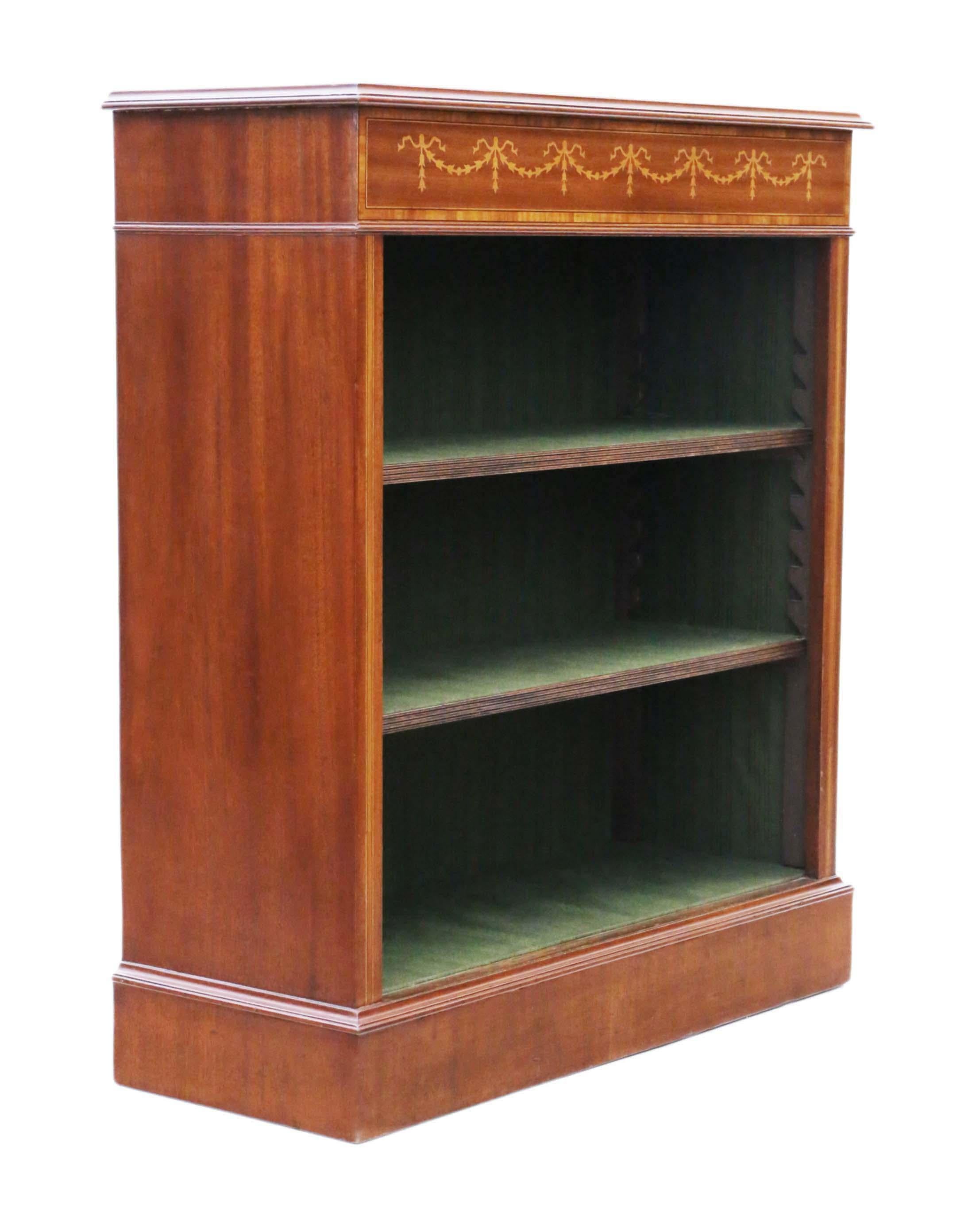Victorian 19th Century Inlaid Mahogany Adjustable Bookcase 3