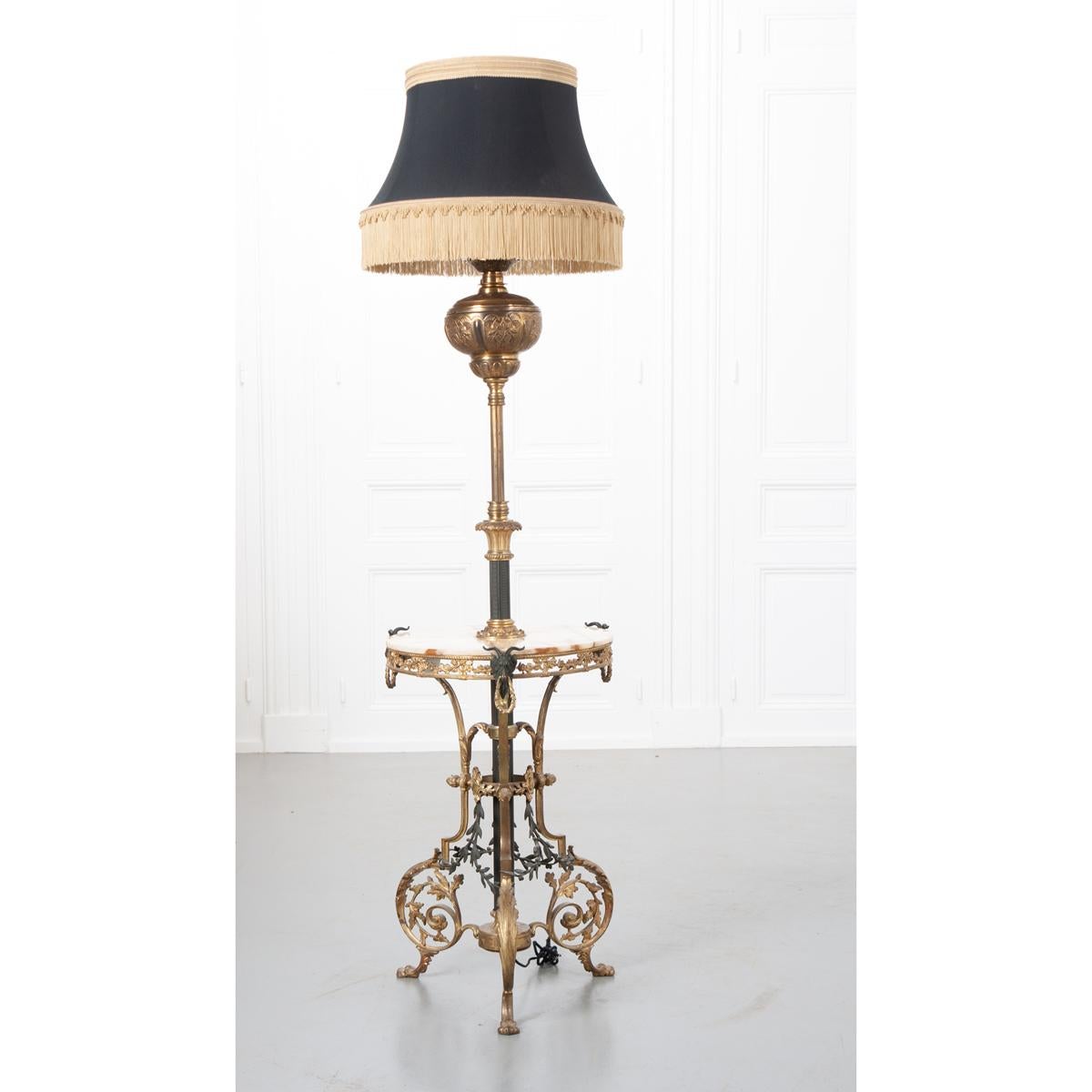 English Victorian 19th Century Lamp and Table