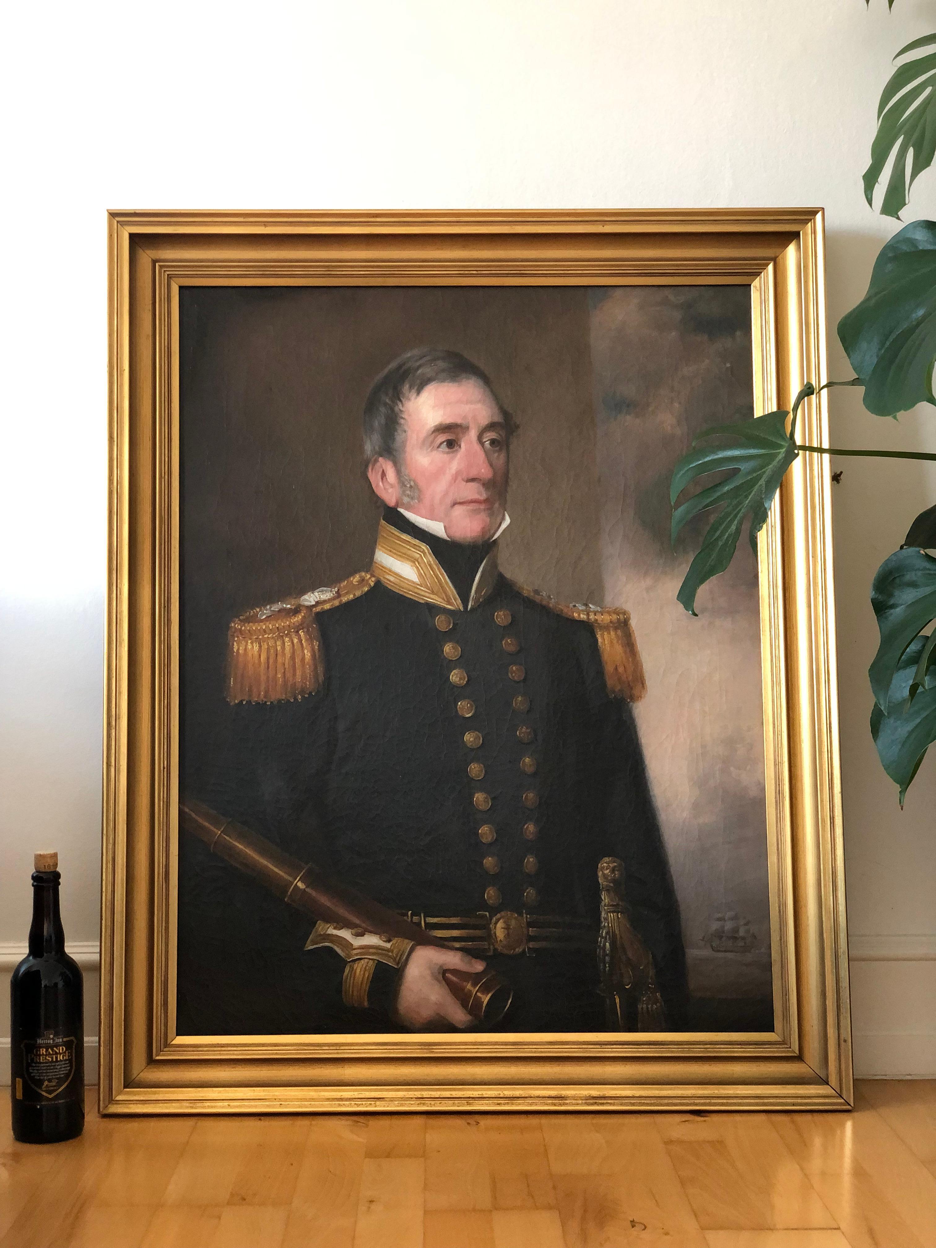Retrato Victoriano del Siglo XIX de un Oficial Naval Británico en venta 4