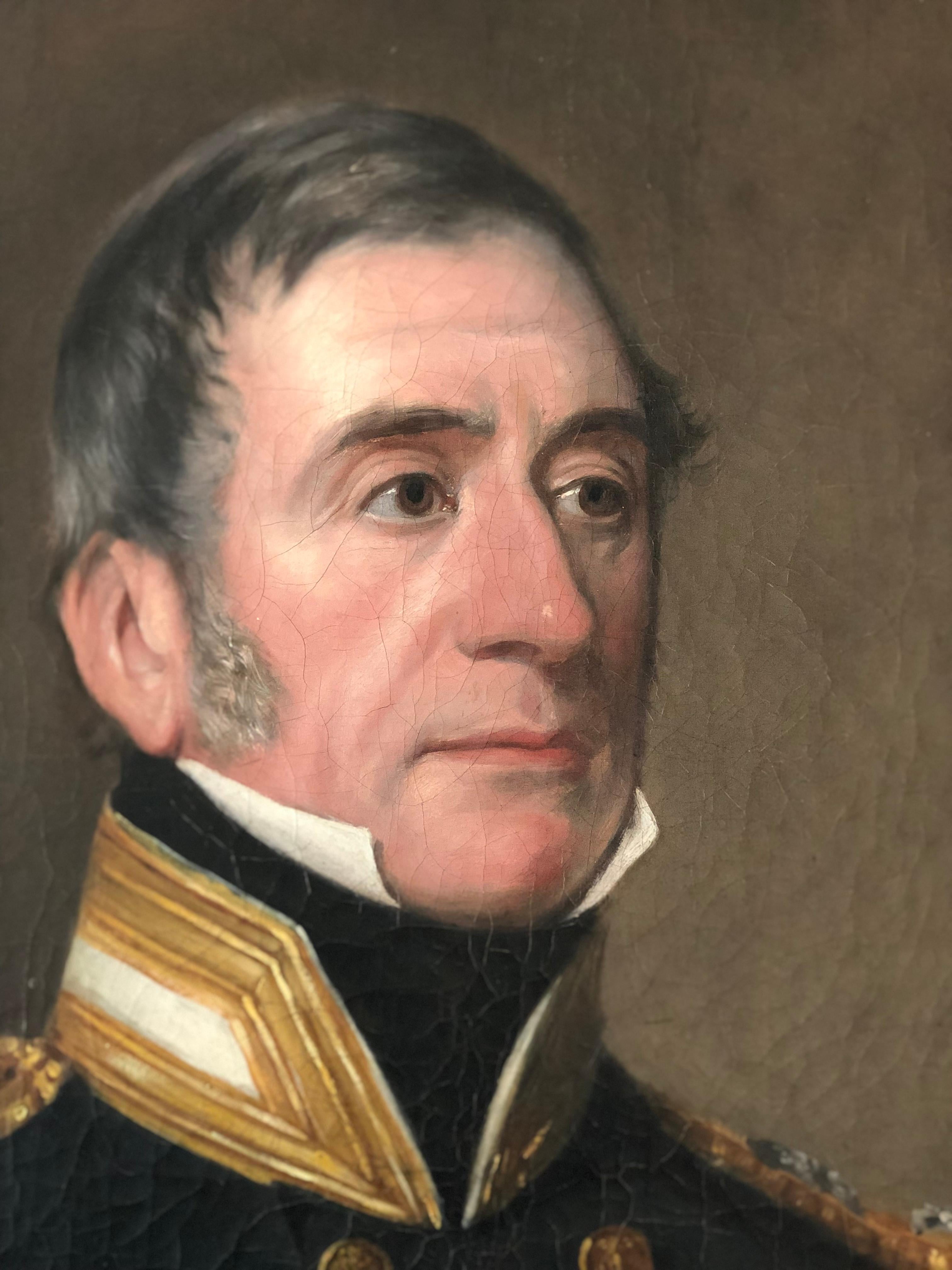 Retrato Victoriano del Siglo XIX de un Oficial Naval Británico Tallado a mano en venta