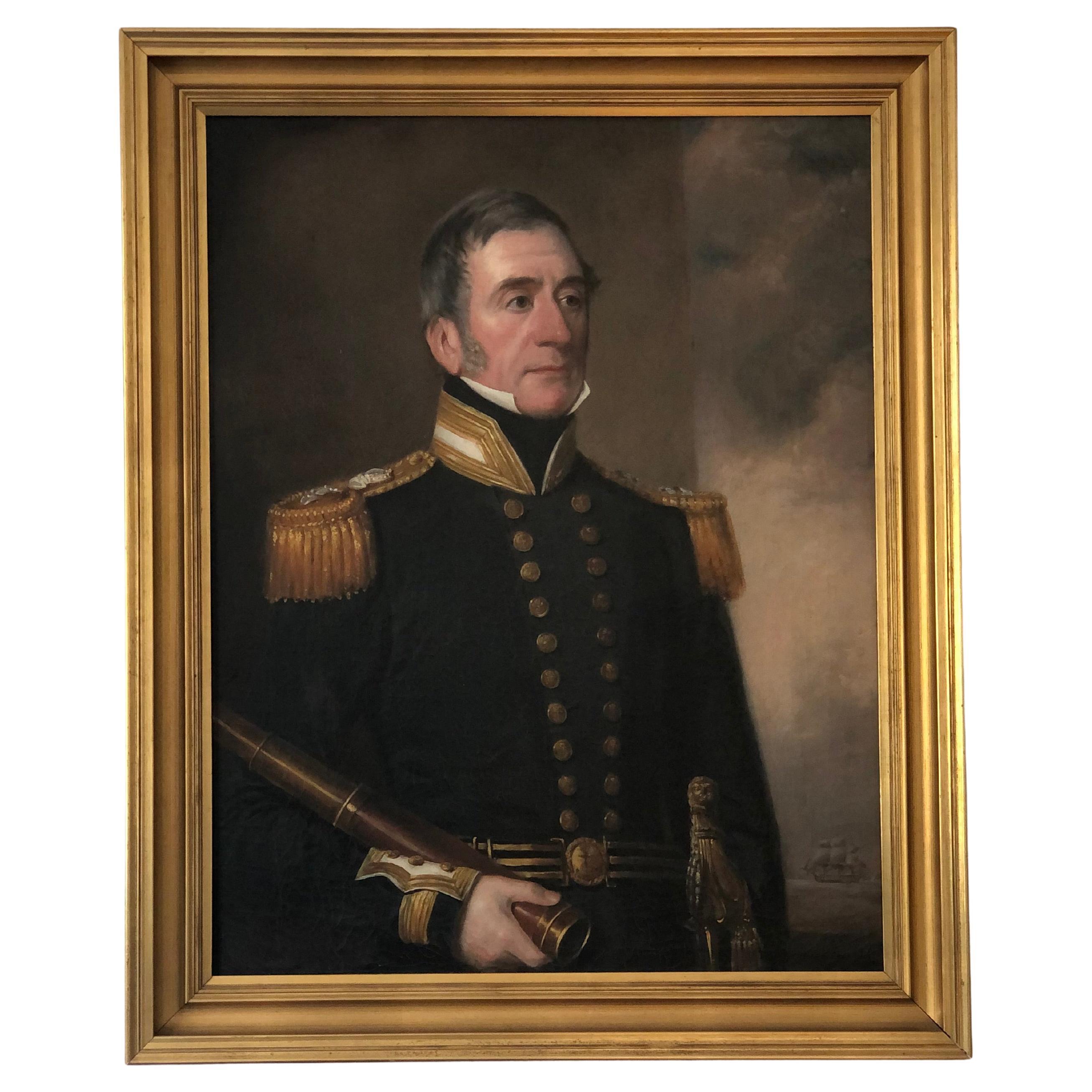 Retrato Victoriano del Siglo XIX de un Oficial Naval Británico en venta