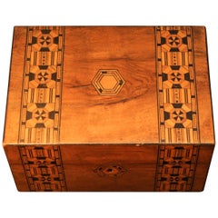 Victorian 19th Century Tunbridge Ware Collectors Box with Original Features