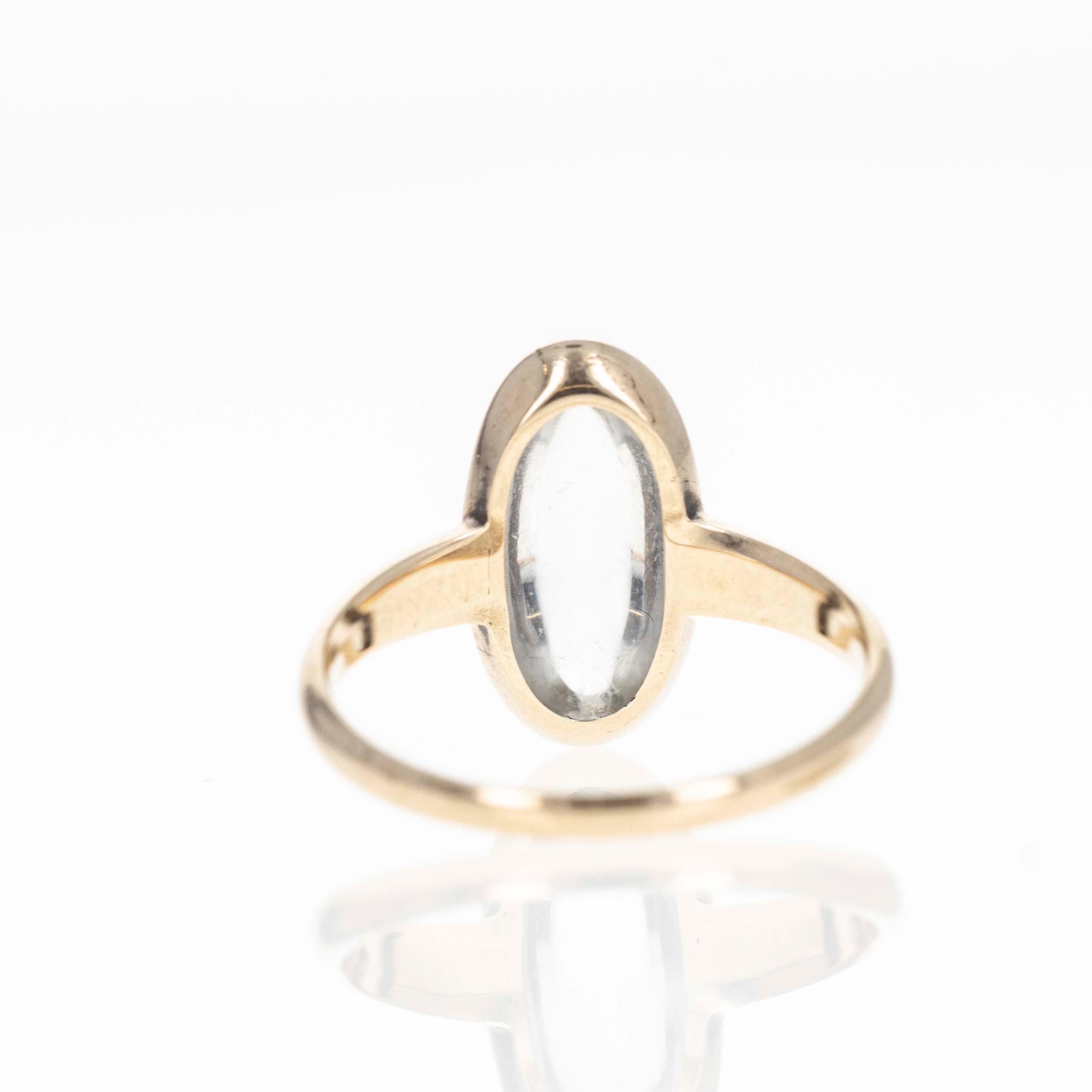 Anello vittoriano con castone di pietra di luna da 2 carati In condizioni ottime in vendita a Cape May, NJ