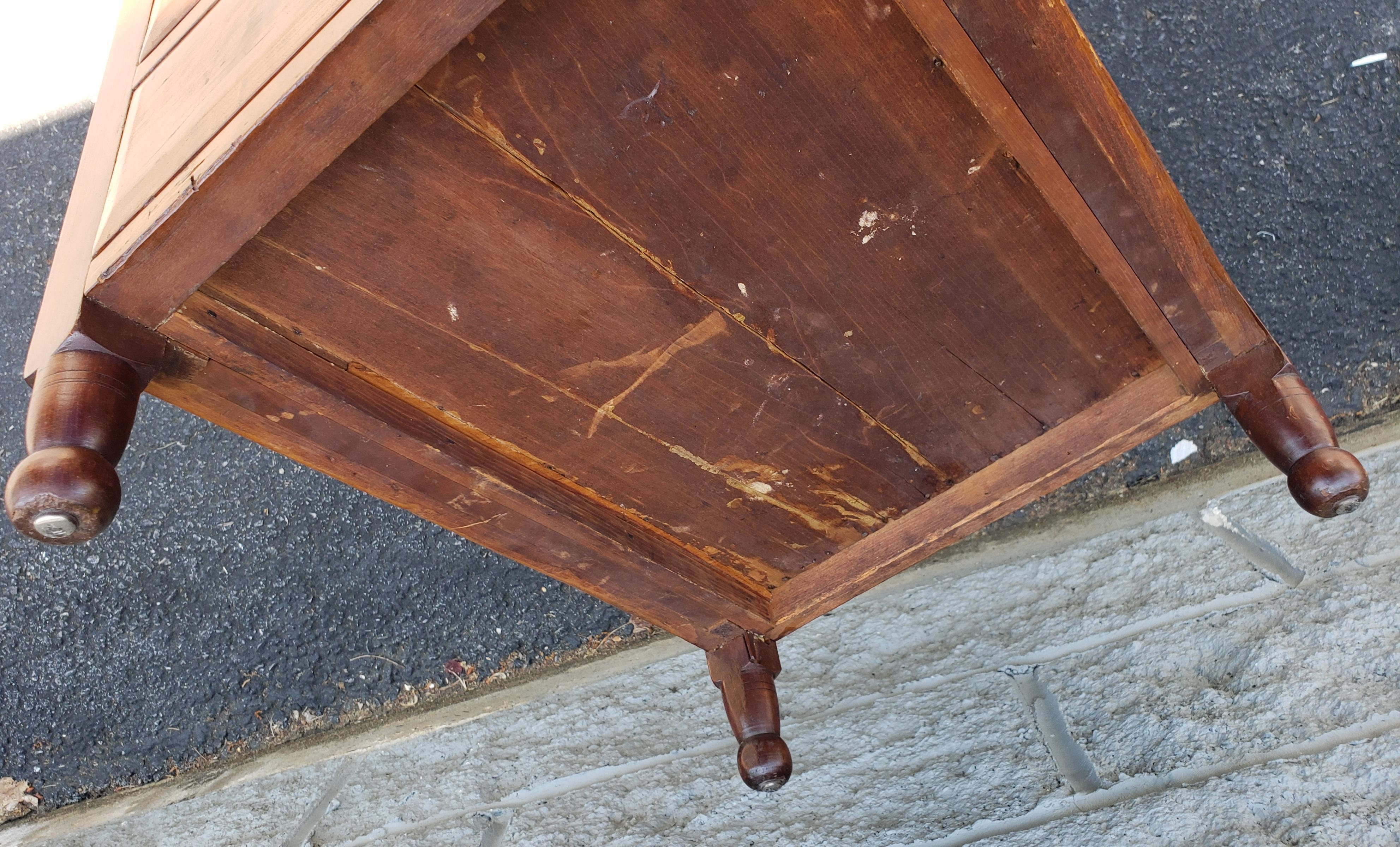Victorian 2-Drawer Mahogany Upholstered Stool on Wheels For Sale 4