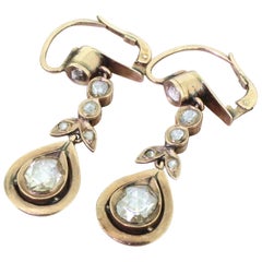 Victorian 2.00 Carat Rose Cut Diamond Drop Earrings