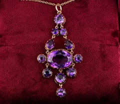 Victorian 20.00 Ct Natural Amethyst 9 Kt Gold Pendant
