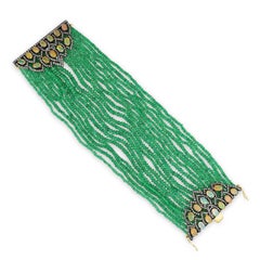 Victorian 200.54cttw Natutal Emerald and Opal Bracelet
