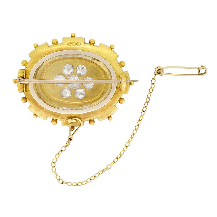 Victorian 2.00ct Diamond Brooch, c.1880s In Good Condition For Sale In London, GB
