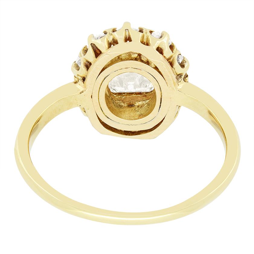 Taglio vecchia miniera Anello vittoriano con diamanti a grappolo da 2,00 carati, 1880 ca. in vendita