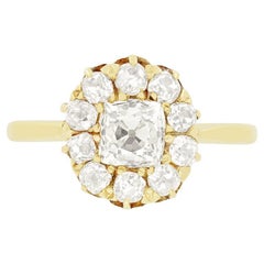 Anillo victoriano con racimo de diamantes de 2,00 ct, c.1880