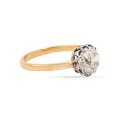 Viktorianischer Verlobungsring, 2,01 Karat GIA Diamant im Altminenschliff, Solitär