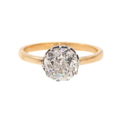 Victorian 2.01 Carat GIA Old Mine Cut Diamond Solitaire Engagement Ring