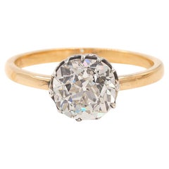 Victorian 2.01 Carat GIA Old Mine Cut Diamond Solitaire Engagement Ring