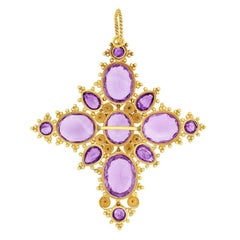 Victorian 20.80ct Amethyst Cross Pendant, c.1880s