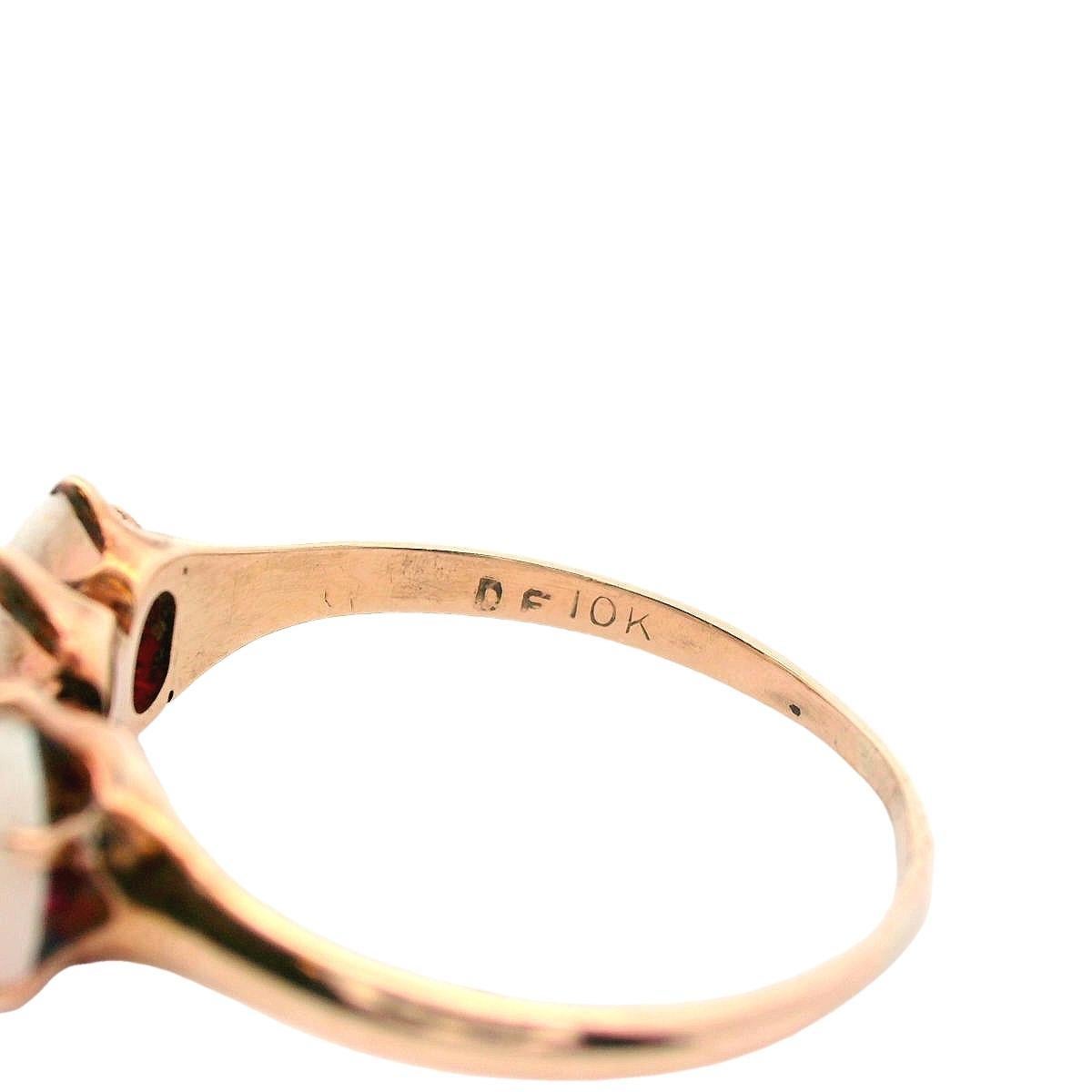 Victorian 20k Yellow Gold 3 Stone Opal Ring Ca 1890 For Sale 4
