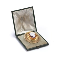 Victorian 20KT Gold Carnelian Cameo Brooch, Circa 1860-1880, Europe