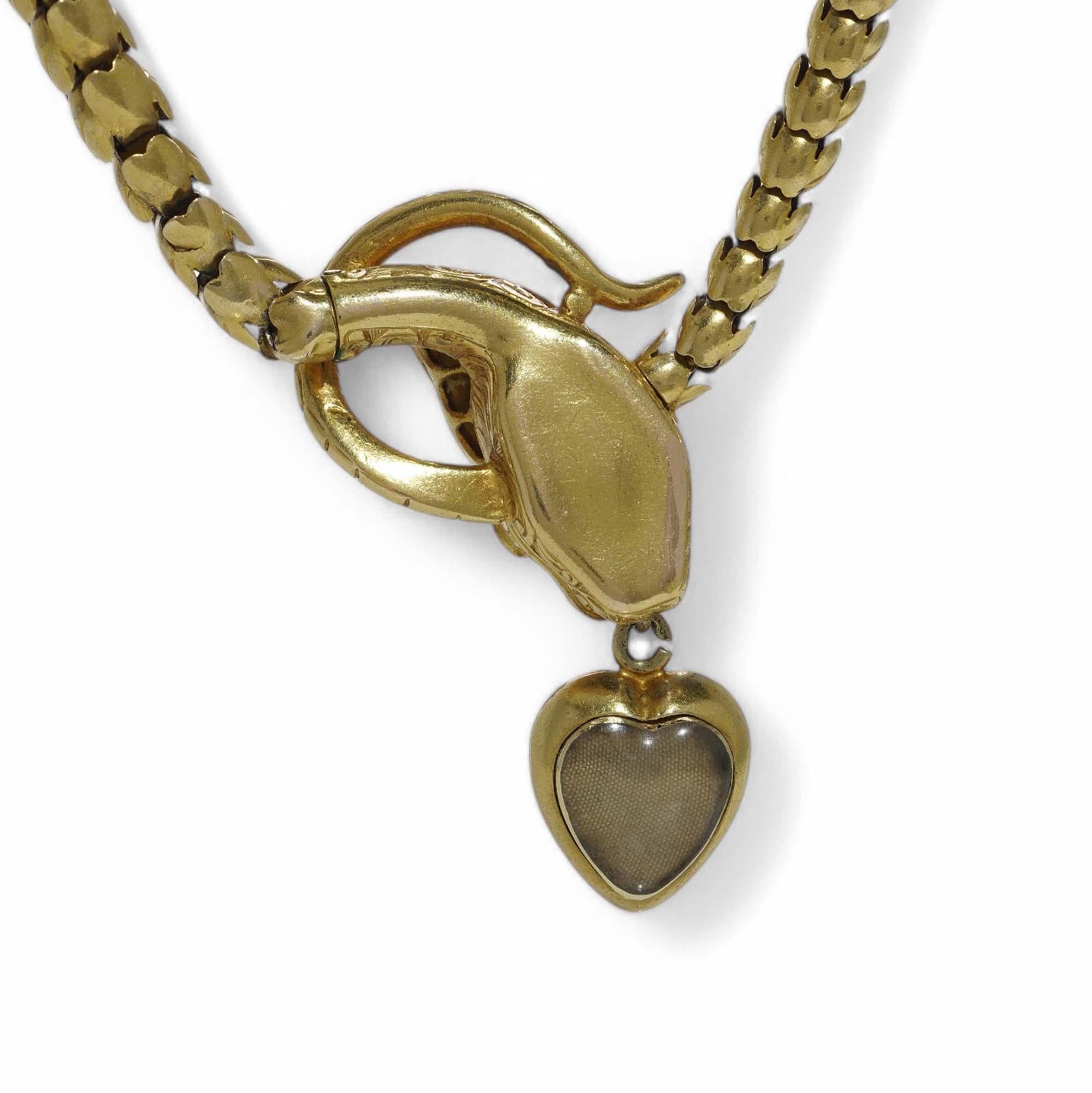 Collana vittoriana in oro 20kt con granato e smeraldo a forma di serpente in vendita 6
