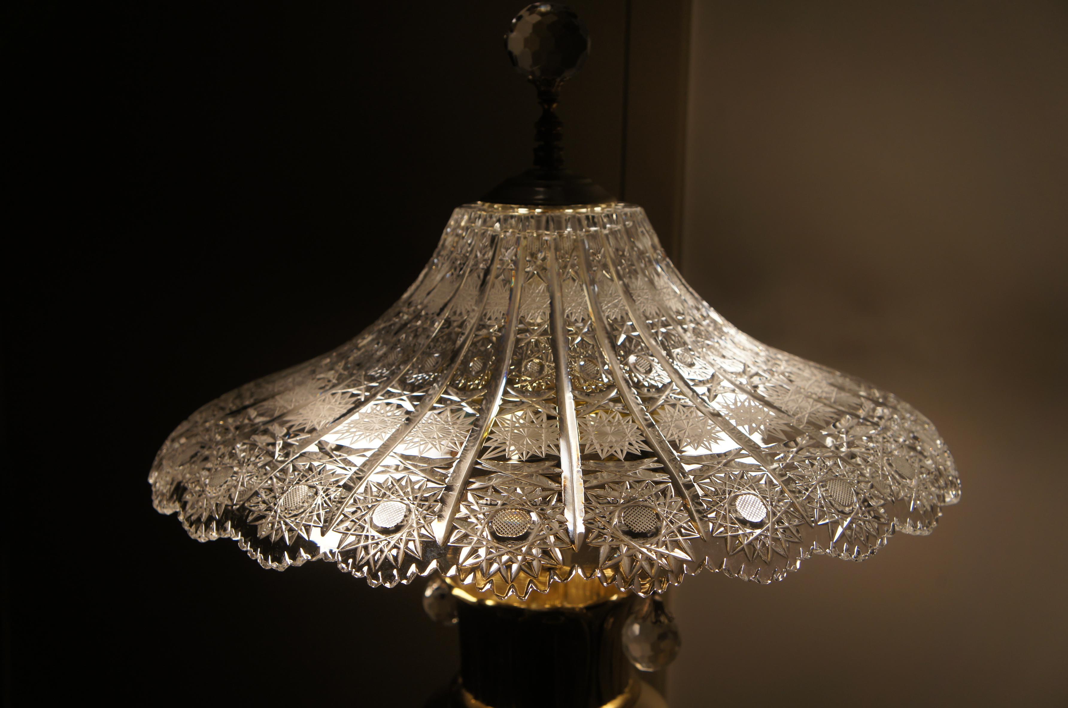 Victorian 20th Century ABP Cut Glass Floor Lamps Parlor Boudoir Regency 6