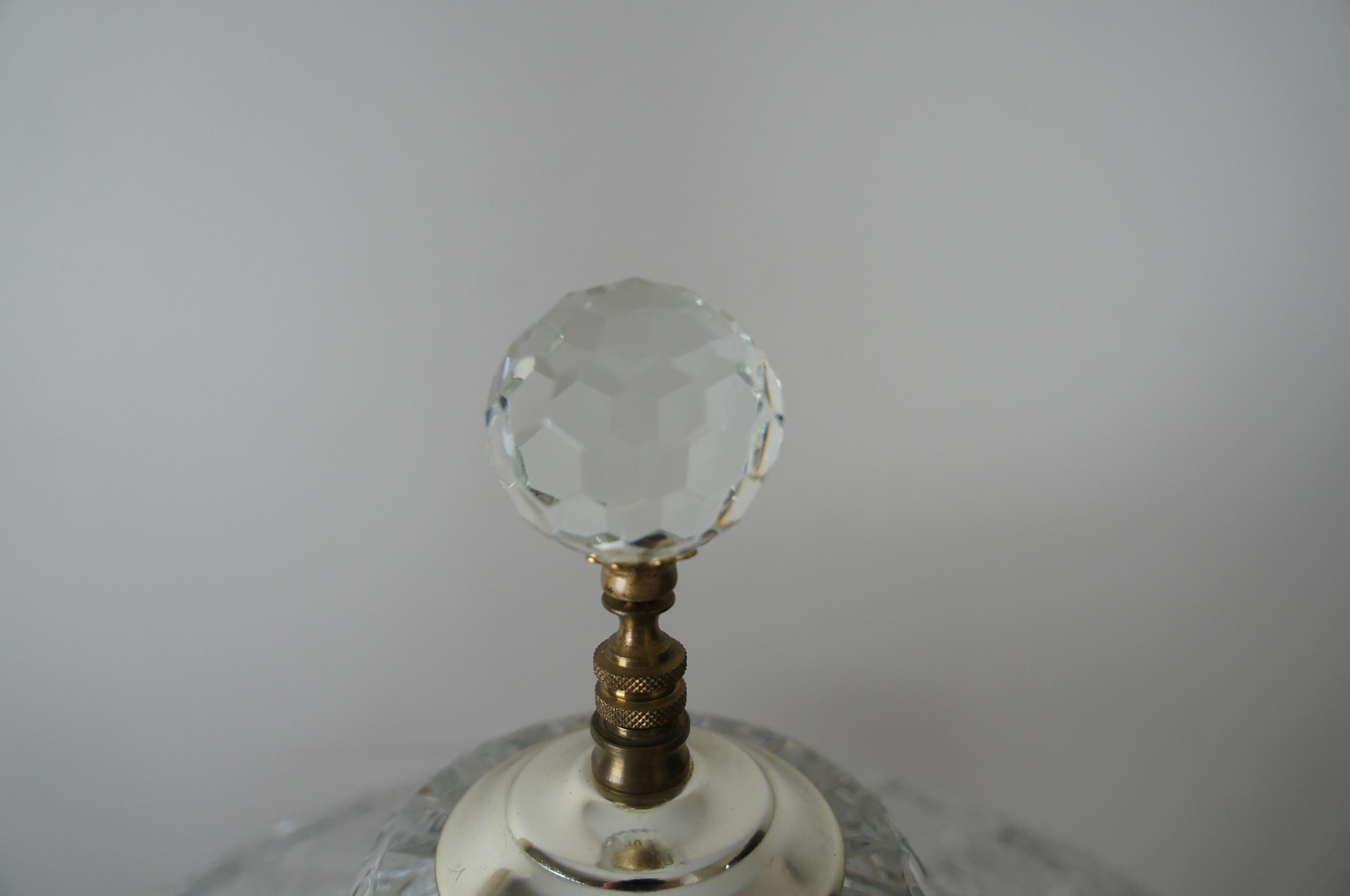 Brass Victorian 20th Century ABP Cut Glass Floor Lamps Parlor Boudoir Regency