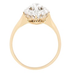 Victorian 2.10ct Diamond Boat Ring, c.1880s