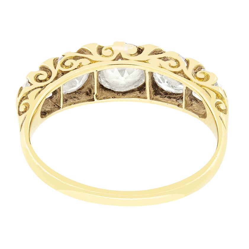 Viktorianischer 2,10ct Diamant Fünf Stein, um 1880 (Alteuropäischer Schliff) im Angebot