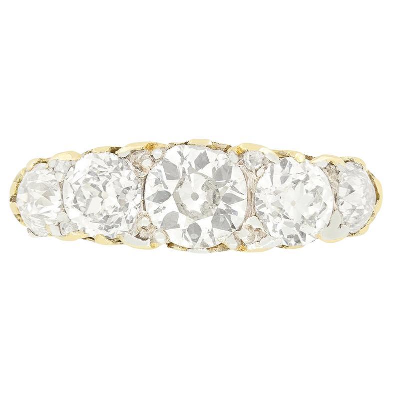 Victorian 2.10ct Diamond Five Stone, c.1880s