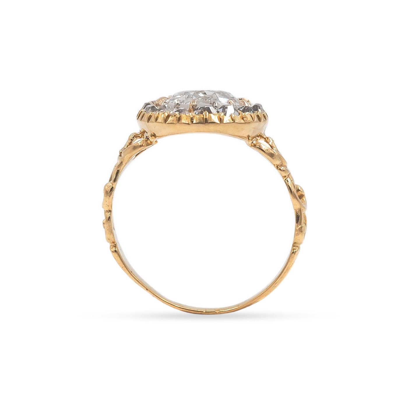 antique pear diamond ring