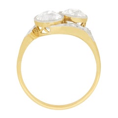 Victorian 2.15 Carat Diamond Two-Stone Twist Ring, circa 1880s