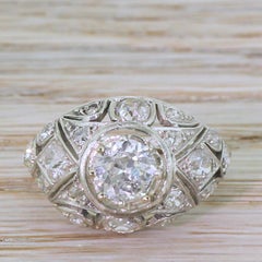Victorian 2.17 Carat Old Cut Diamond Bombé Ring