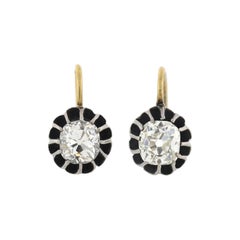 Boucles d'oreilles victoriennes en diamants taille vieille mine de 2,17 carats au total