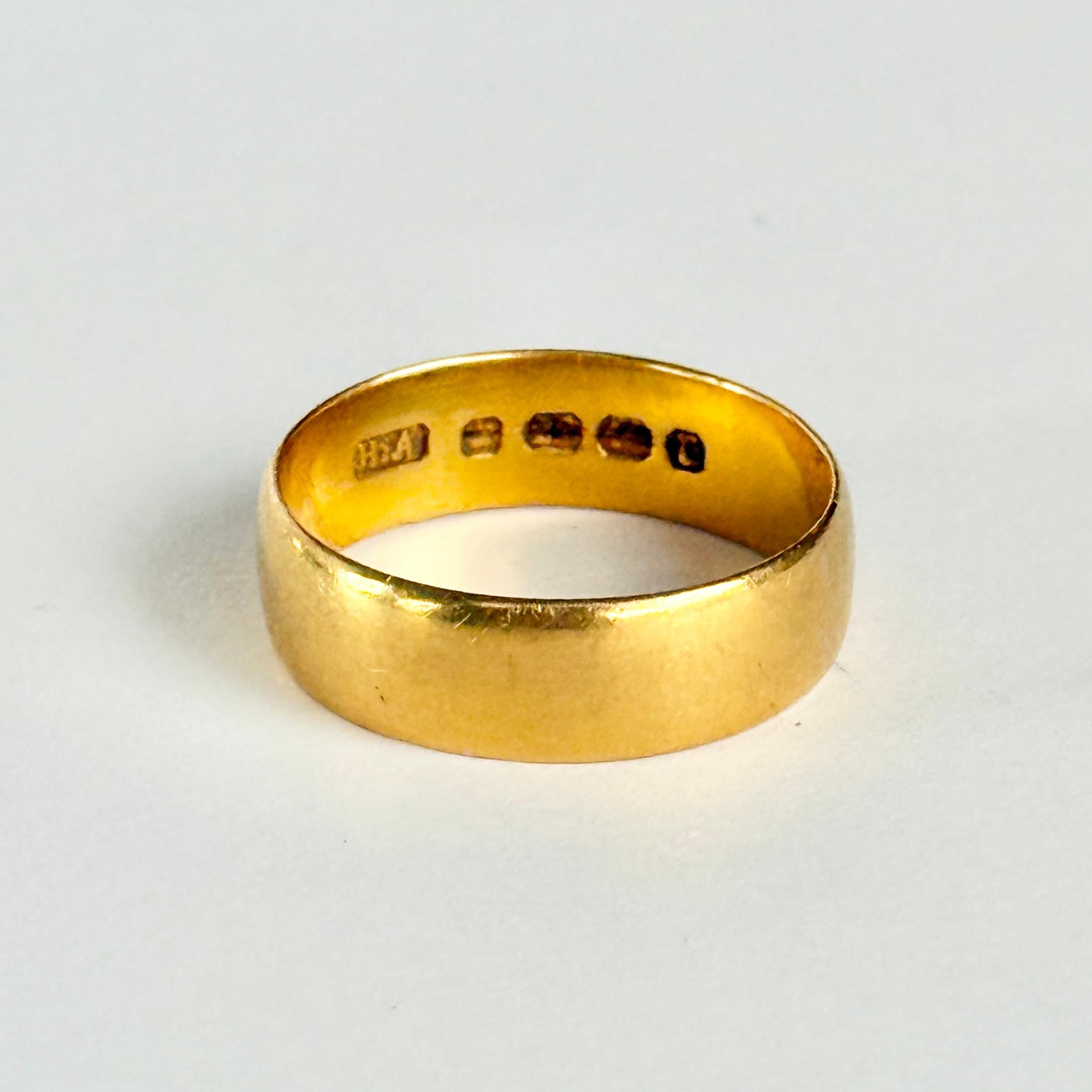 Women's or Men's Victorian 22 Carat Gold Band For Sale