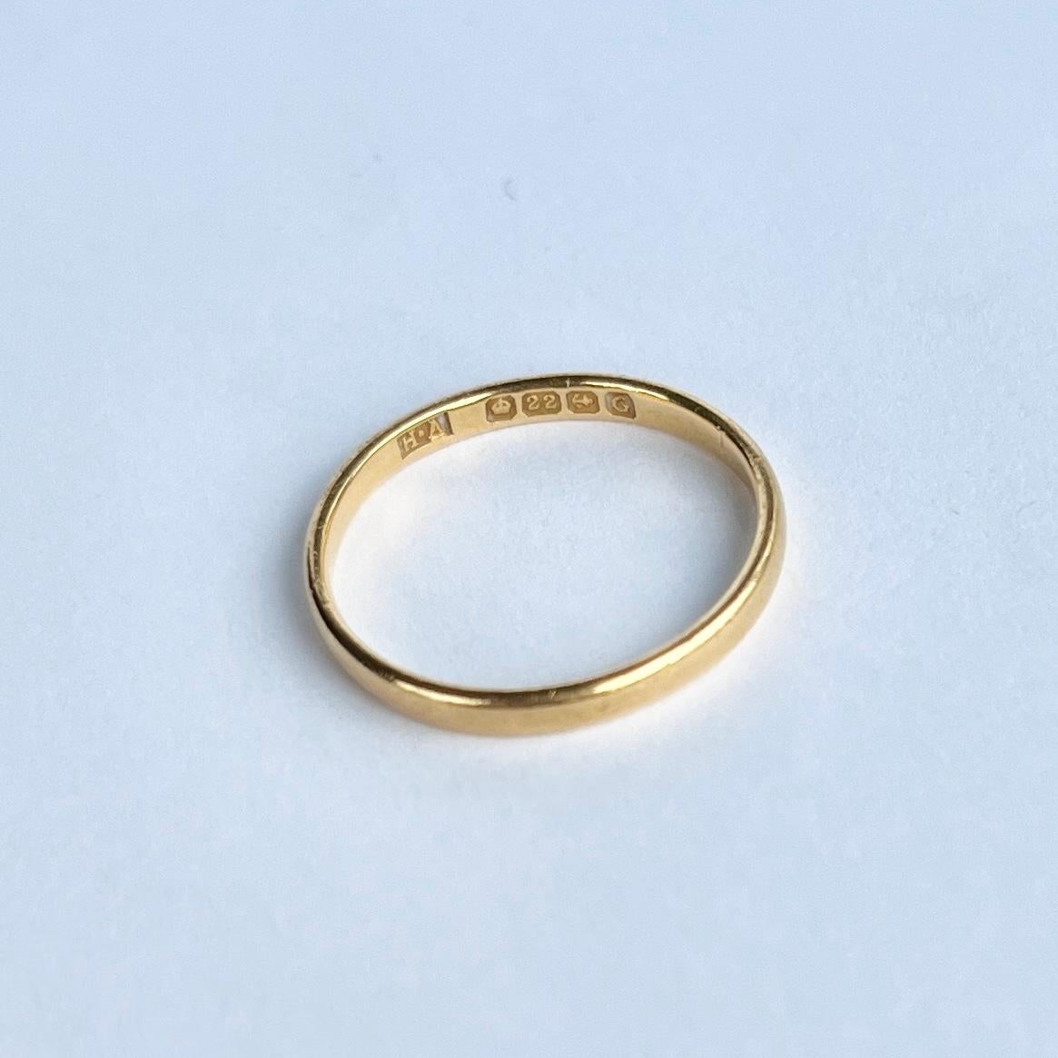 Women's or Men's Victorian 22 Carat Gold Fully Hallmarked Band