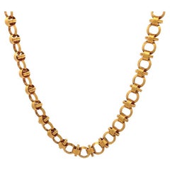 Victorian 22 Karat Yellow Gold Chain Link Necklace
