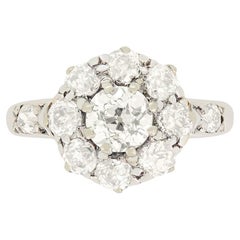 Victorian 2.20ct Diamond Cluster Ring, c.1880s