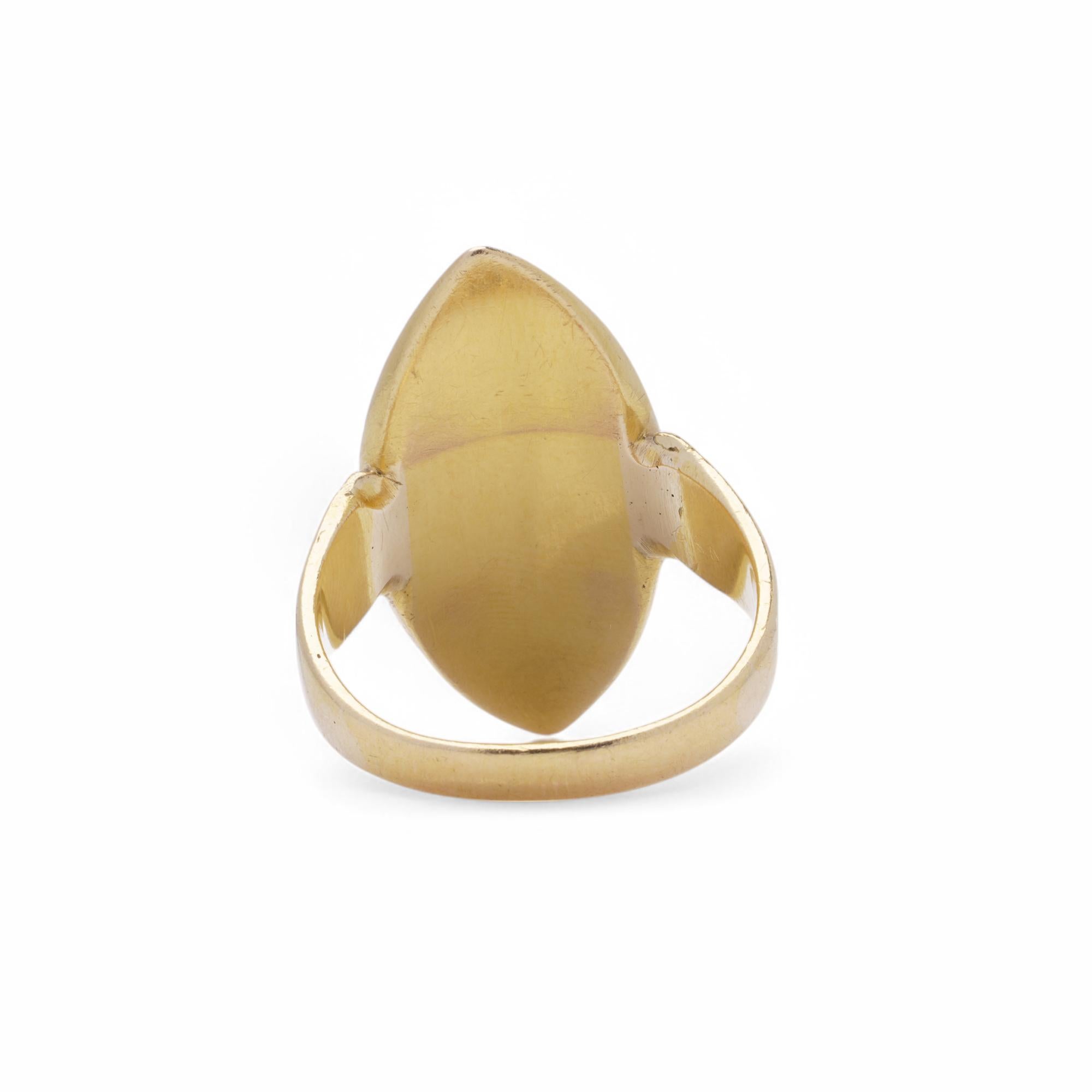 Victorian 22K Gold Signet Ring, 1896 For Sale 1