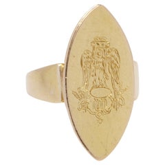 Victorian 22K Gold Signet Ring, 1896